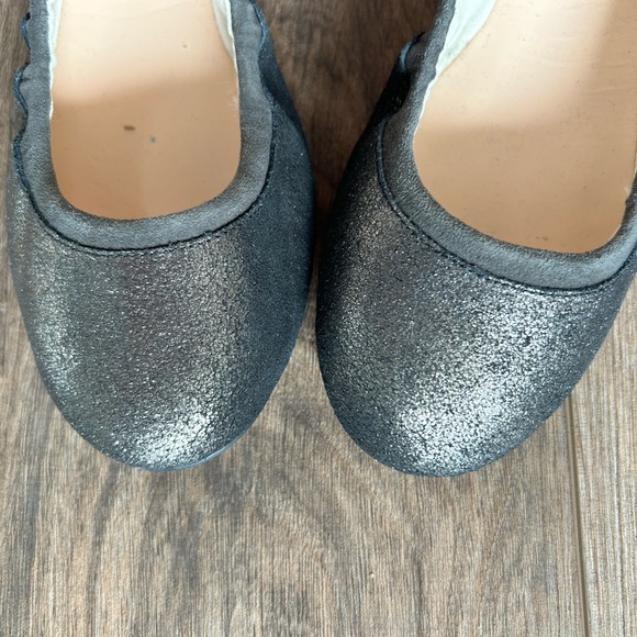 Cole Haan Shimmer Ballet Flat Metallic Glitter Travel Fold Shoe Mary Jane Kawaii - Picture 2 of 6